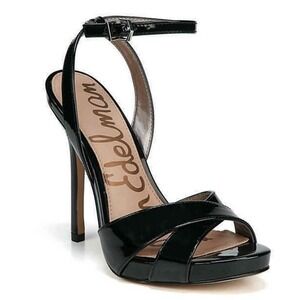 Sam Edelman Eliza Sandal Heels Platform Stiletto Pumps Ankle Strap Black Size 7